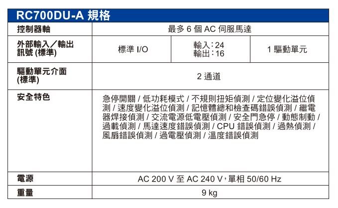 RC700DU-A規格