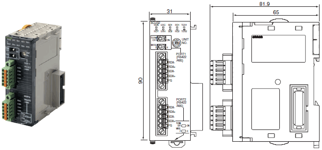 CJ1W-SCU 外觀尺寸 2 