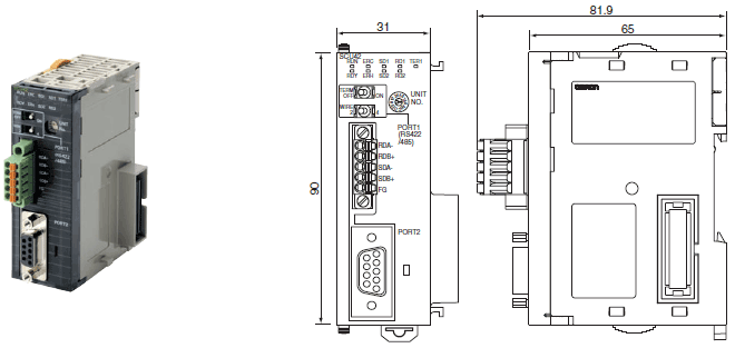 CJ1W-SCU 外觀尺寸 3 