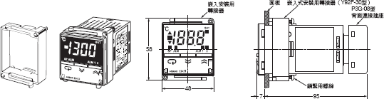 E5CS 外觀尺寸 3 