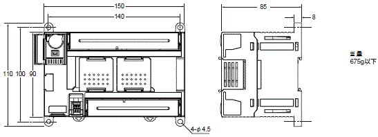 CP1L 外觀尺寸 2 