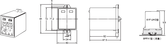 61F-UHS / HSL 外觀尺寸 1 