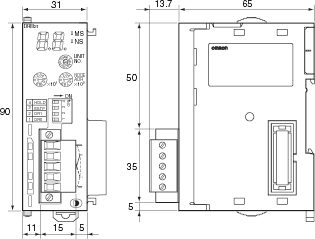 CJ1W-DRM21 外觀尺寸 1 