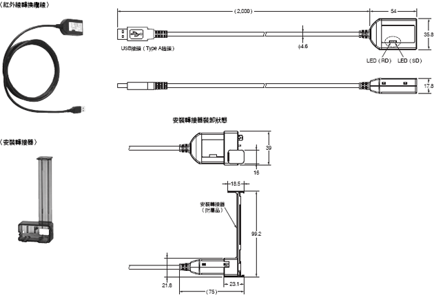 E5AN-HT/E5EN-HT 外觀尺寸 5 