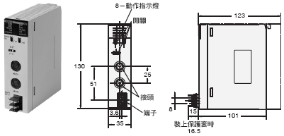 CS1W-V680C11 / V680C12 外觀尺寸 2 