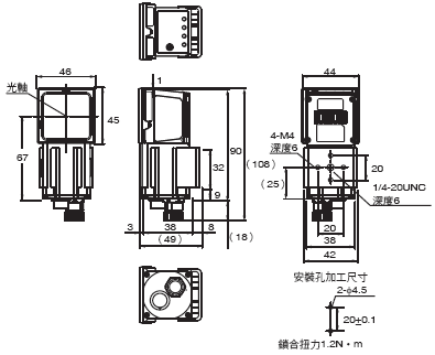 FQ2-CH 外觀尺寸 2 