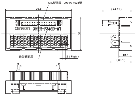 XW2R （PLC連接型） 外觀尺寸 46 