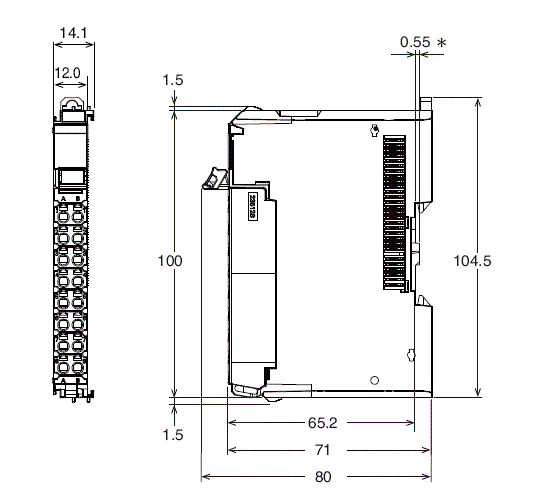 NX-EC0[][][] 外觀尺寸 2 