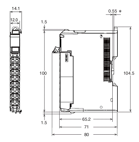 NX-ECS[][][] 外觀尺寸 2 