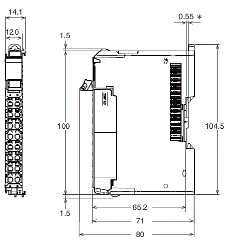 NX-PG0[][][] 外觀尺寸 2 