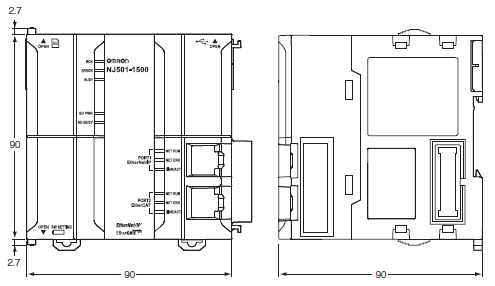 NJ501-1[]20 / NJ101-[][]20 外觀尺寸 1 