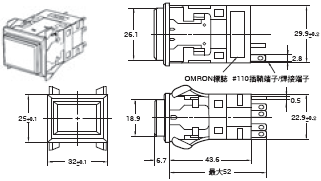 M2P (超高亮度型) 外觀尺寸 1 