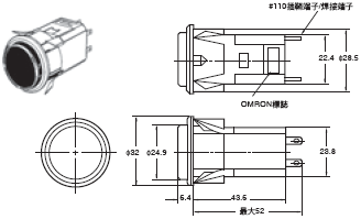 M2P (超高亮度型) 外觀尺寸 3 