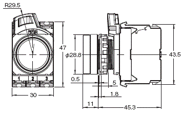 A22NN / A22NL 外觀尺寸 12 