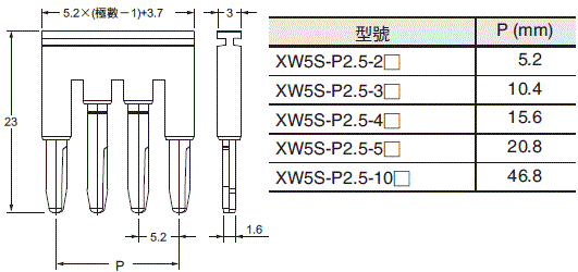 XW5T-P 外觀尺寸 16 