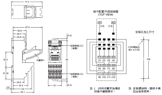 PYF-[][]-PU / PTF-[][]-PU / P2RF-[][]-PU 外觀尺寸 3 