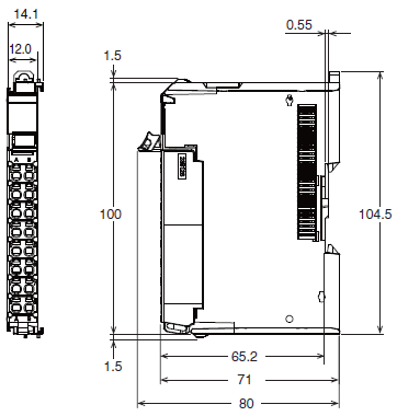 NX-RS[][][][] 外觀尺寸 1 