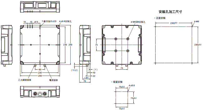 V780 系列 外觀尺寸 4 