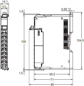 NX-TC 外觀尺寸 3 