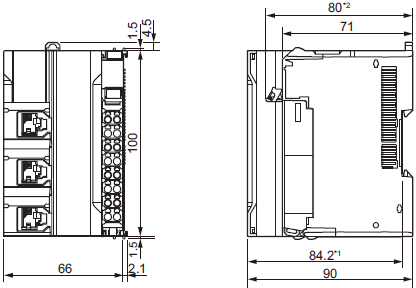 NX102-[][][][] 外觀尺寸 2 