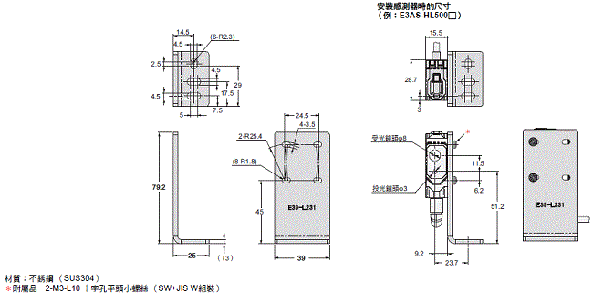 E3AS Series 外觀尺寸 21 