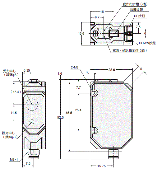 E3AS Series 外觀尺寸 5 