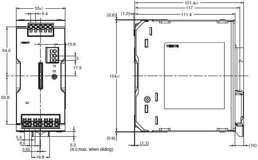 S8VK-WB 外觀尺寸 1 