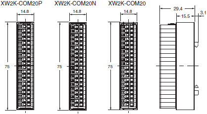 XW2K-COM 外觀尺寸 1 