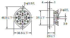 P2RFZ / P2RF, P2R, P7TF, PYFZ / PYF, PTFZ / PTF, PYD, PT, P7LF, PF, P2CF, PFA, P3G / P3GA, PL 外觀尺寸 105 