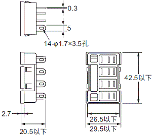 P2RFZ / P2RF, P2R, P7TF, PYFZ / PYF, PTFZ / PTF, PYD, PT, P7LF, PF, P2CF, PFA, P3G / P3GA, PL 外觀尺寸 69 